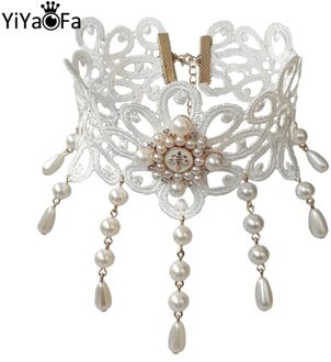Yiyaofa Vintage Lace Choker Ketting Voor Vrouwen Accessoires Gothic Sieraden Kraag Verklaring Ketting Lady Bruiloft Sieraden GN-63