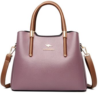 Yiyi Hoge Capaciteit Vrouwen Handtas Mode Een Schouder Straddle Tas paars