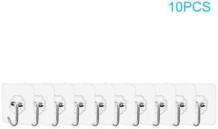Ykz 30Pcs Transparante Muur Haken Waterdicht Oliebestendig Lijm Haken Herbruikbare Naadloze Opknoping Haak Voor Keuken Badkamer Office 10stk