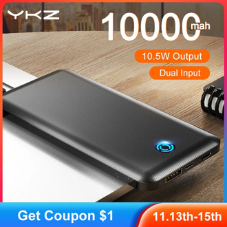 YKZ Power Bank 10000Mah Type C USB Mini Portable Charger Travel Power Bank Fast Charge Mobile Phone Powerbank 10000 Fast Charger