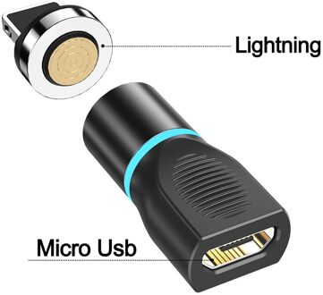 Ykz Usb Type C Naar Type C Micro Usb 8Pin Ligthing Magnetische Adapter Opladen Data Converter Voor Iphone Samsung Xiaomi microusb Otg Micro to Ligthning