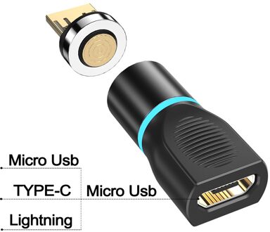 Ykz Usb Type C Naar Type C Micro Usb 8Pin Ligthing Magnetische Adapter Opladen Data Converter Voor Iphone Samsung Xiaomi microusb Otg Micro to Micro