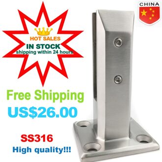 Yl SS316 Frameloze Glazen Balustrade Zwembad Hek Roestvrij Spigot