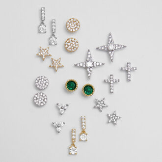 Ylu oorbellen, gerhodineerd Zilver