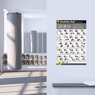 Yoga Bal Workout Oefening Poster Stabiliteit Bal Oefening Workout Poster Voor Lichaamsgewicht Home Fitness