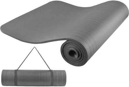 Yoga mat - Antraciet - 10 mm - met draagriem