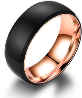 Yoiumit Rose Gouden Ring Sferische Roestvrij Staal Roterende Ring Sferische Geborsteld Zwart Ringen Trouwring Paar 10
