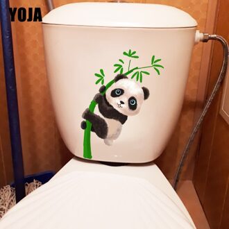 Yoja 15.8 × 22.6Cm Panda Knuffelen Bamboe Leuke Cartoon Wc Stickers Thuis Kamer Wanddecoratie T1-2671