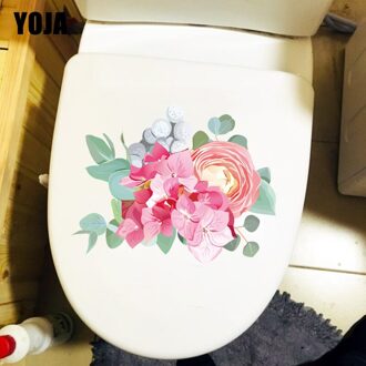 Yoja 26.4Cm × 20.4Cm Hand Geschilderd Hortensia Wc Stickers Esthetische Huis Kamer Muur Decor T1-2536
