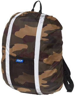 Yoko Camouflage waterdichte hi-vis rugzakhoes Groen - One size