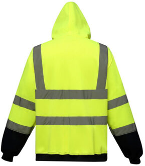 Yoko Heren hi-vis full zip hoodie - maat XL Geel