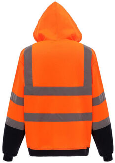 Yoko Heren hi-vis full zip hoodie Oranje - XXXL
