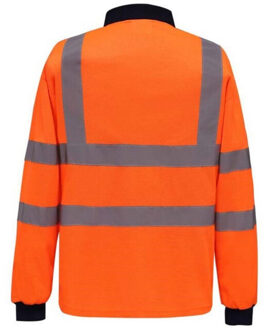 Yoko Heren hi-vis poloshirt met lange mouwen Oranje - 4XL