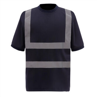 Yoko Heren-hi-vis t-shirt met korte mouwen - maat S Blauw