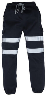 Yoko Uniseks hi-vis joggingbroek voor volwassenen - maat S Blauw
