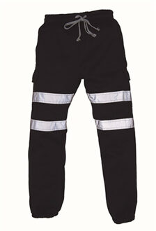 Yoko Uniseks hi-vis joggingbroek voor volwassenen Zwart - L / XL