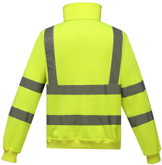 Yoko Uniseks hi-vis sweatshirt met kwartrits voor volwassenen Geel