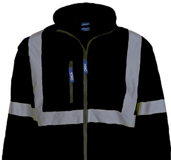 Yoko Unisex 2 band hi-vis soft shell jas voor volwassenen Zwart - 4XL