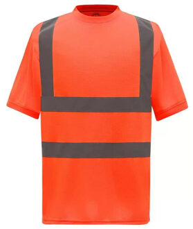 Yoko Unisex band & brace high-vis veiligheid t-shirt voor volwassenen - maat 6XL Oranje