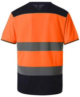Yoko Unisex tweekleurig hi-vis t-shirt voor volwassenen Oranje - L
