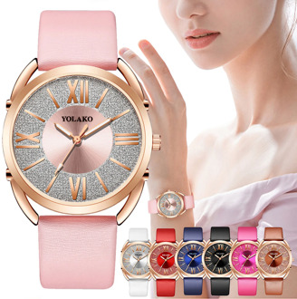 YOLAKO Women's Casual Quartz Leather Band Newv Strap Watch Analog Wrist Watch Luxurious wristwatches for women