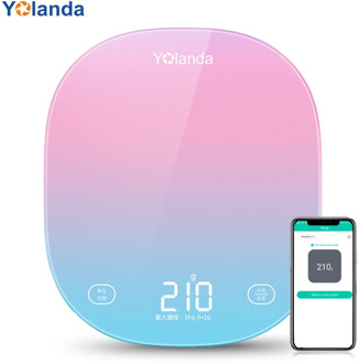 Yolanda 5kg Smart Kitchen Scale Bluetooth APP Household Food Scales Weighing Measuring Tool Diet Record Calorie Checking
