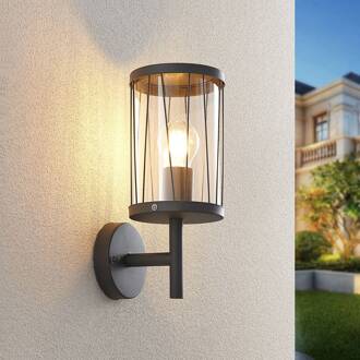 Yonan buitenwandlamp, rond, donkergrijs,E27 donkergrijs, helder