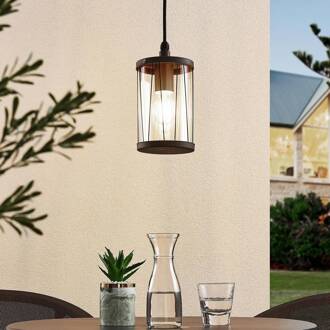 Yonan hanglamp voor buiten, E27 donkergrijs, helder