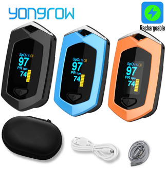 Yongrow Medical Rechargeable Digital Fingertip pulse Oximeter Blood Oxygen Saturation Meter Finger SPO2 PR Monitor oximetro