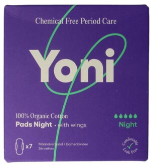 Yoni Maandverband met Vleugels - Nacht - 7 stuks
