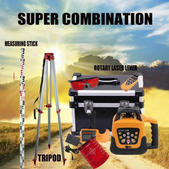 Yonntech 360 degree 500m Self-leveling Rotary Laser Level+1.65M Tripod+5M Measuring stick Red Beam