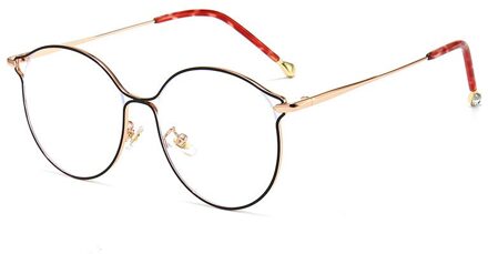 Yooske Cat Eye Brilmonturen Vrouwen Trendy Bijziendheid Frame Rose Gold Optische Brillen Voor Dames Mode Bril roos goud zwart
