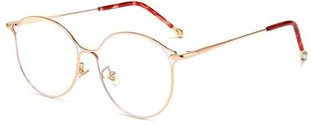 Yooske Cat Eye Brilmonturen Vrouwen Trendy Bijziendheid Frame Rose Gold Optische Brillen Voor Dames Mode Bril roos goud