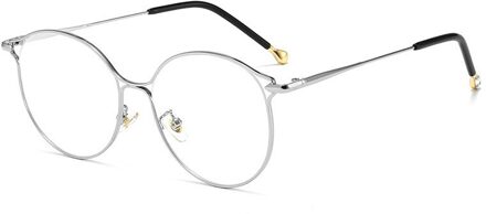 Yooske Cat Eye Brilmonturen Vrouwen Trendy Bijziendheid Frame Rose Gold Optische Brillen Voor Dames Mode Bril zilver