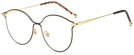 Yooske Cat Eye Brilmonturen Vrouwen Trendy Bijziendheid Frame Rose Gold Optische Brillen Voor Dames Mode Bril zwart goud