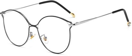 Yooske Cat Eye Brilmonturen Vrouwen Trendy Bijziendheid Frame Rose Gold Optische Brillen Voor Dames Mode Bril zwart zilver