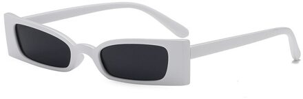 YOOSKE Kleine Vierkante Zonnebril Vrouwen Cat Eye Zonnebril Dames Luxe Eyewear UV400 Shades wit