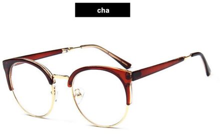 Yooske Transparant Brilmontuur Voor Mannen Vrouwen Glazen Anti-vermoeidheid Cat Eye Computer Brillen Retro Optische Len bruin