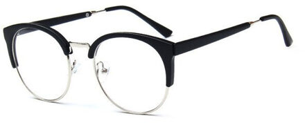 Yooske Transparant Brilmontuur Voor Mannen Vrouwen Glazen Anti-vermoeidheid Cat Eye Computer Brillen Retro Optische Len matte zwart