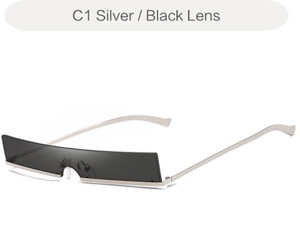 YOOSKE Zonnebril Mannen Vrouwen Trend Rechthoek Zonnebril Metalen Frame Dames Vintage Cateye Brillen UV400 zwart