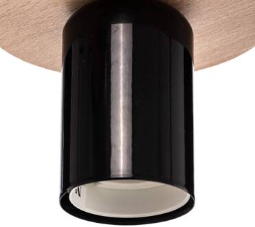Yorik hanglamp, 5-lamps, zwart/licht hout zwart, licht hout