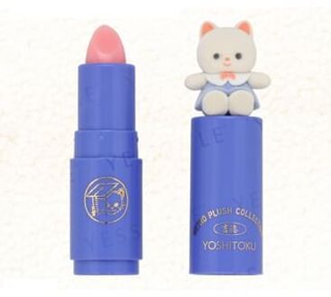 Yoshitoku Retro Plush Collection Creamy Cat Lip Cream With Flocked Mascot 1 pc