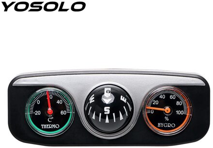 YOSOLO 3 in 1 Gids Bal Voor Auto Boot Voertuigen Auto Ornamenten Interieur Accessoires Auto Styling Kompas Thermometer Hygrometer