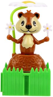 Yosolo Leuke Dierlijke Vorm Auto Ornament Auto Accessoires Zonne-energie Swingende Dansen Speelgoed Auto-Styling Auto Dashboard Decoratie eekhoorn