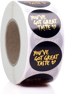 You've Got Great Taste Stickers Black Background Gold Foil Business Thank You Stickers 500pcs labels Shipping Stickers