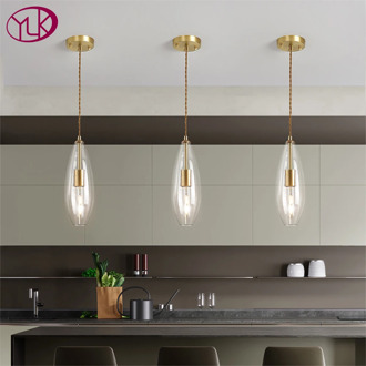 Youlaike modern single-light dining room bedroom living room pendant light clear glass pendant lamp kitchen island bar hanglamp