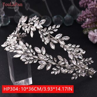 Youlapan HP308 Strass Bruids Haar Sieraden Bridal Tiara Diamanten Bruiloft Hoofddeksel Bridal Crown Silver Crystal Hoofdbanden HP304