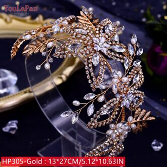 Youlapan HP308 Strass Bruids Haar Sieraden Bridal Tiara Diamanten Bruiloft Hoofddeksel Bridal Crown Silver Crystal Hoofdbanden HP305-G