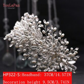 Youlapan HP308 Strass Bruids Haar Sieraden Bridal Tiara Diamanten Bruiloft Hoofddeksel Bridal Crown Silver Crystal Hoofdbanden HP322-S