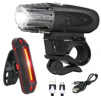 YOUOKLIGHT YK1528 Waterdichte Fietsverlichtingsset LED Super Heldere Fietskoplamp + Achterlicht USB Oplaadbaar